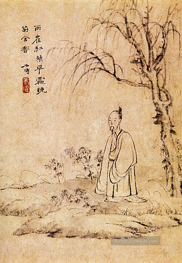 Shitao Mann allein 1707 Kunst Chinesische Ölgemälde